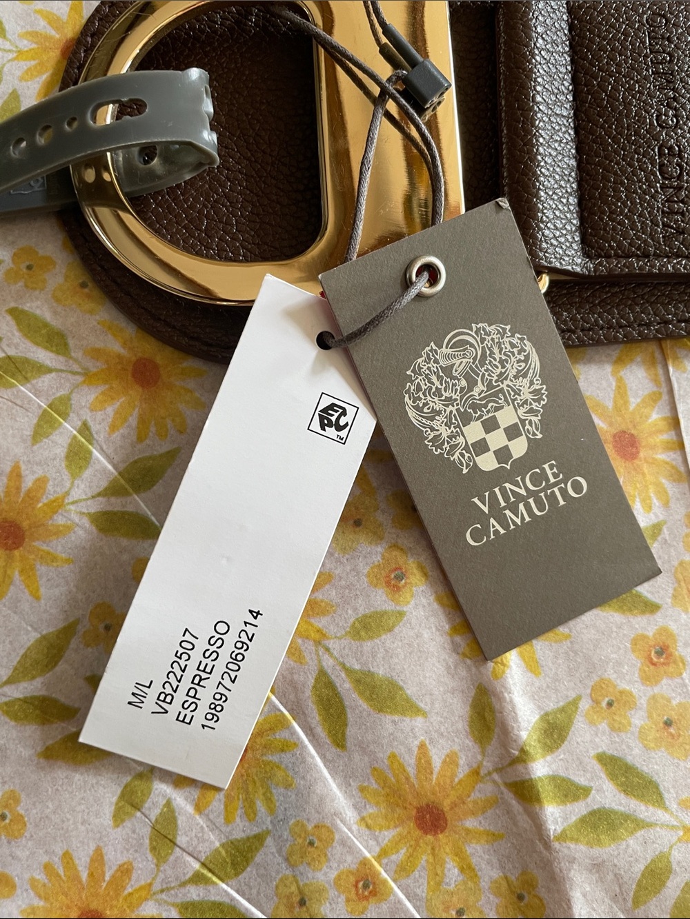 Vince Camuto Wide Brown STRETCH Belt with Gold Buckle - Picture 4 of 14